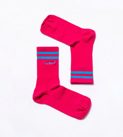 Tennis Socks - Rainbow 5 - Fuchsia