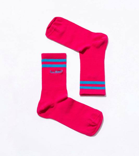 Tennis Socks - Rainbow 5 - Fuchsia