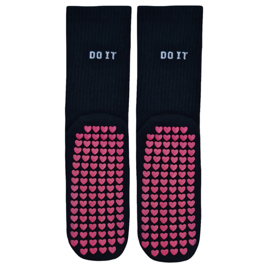 Black Yoga Pilates Grip Socks with Silicone Non-Slip Bottom