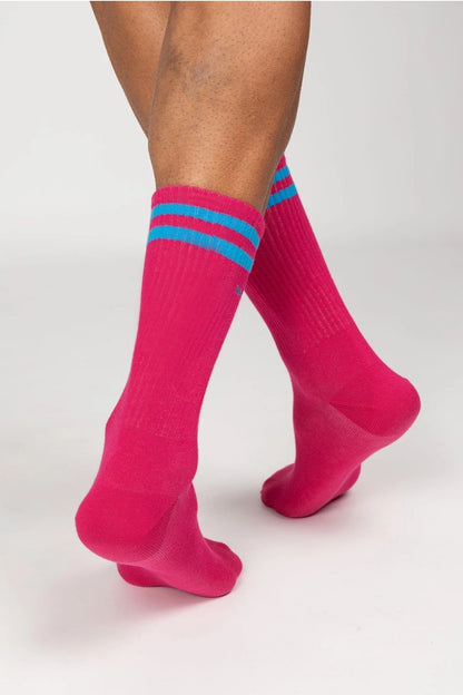 Tennis Socks - Rainbow 5 - Fuchsia